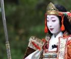 Женский самурая, воина женщина с катана